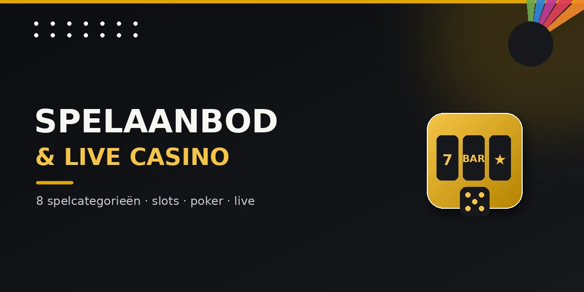 Holland Casino spelaanbod met slots, tafelspellen, poker en live casino