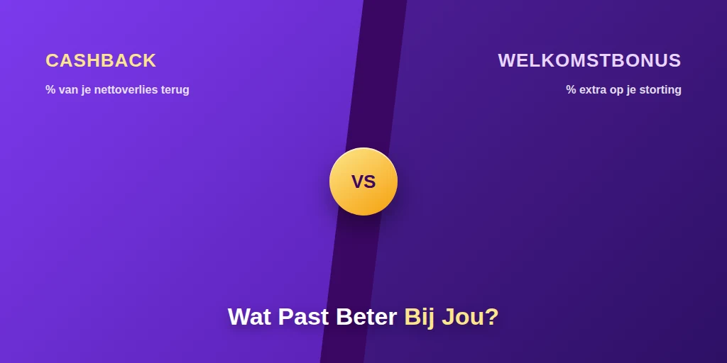 cashback bonus versus welkomstbonus vergelijking